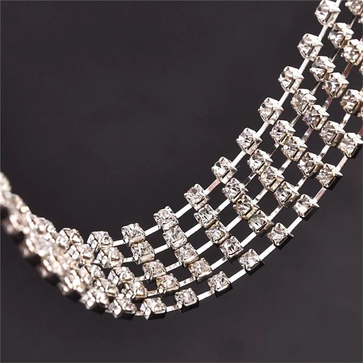 4mm Rhinestone Chain silver